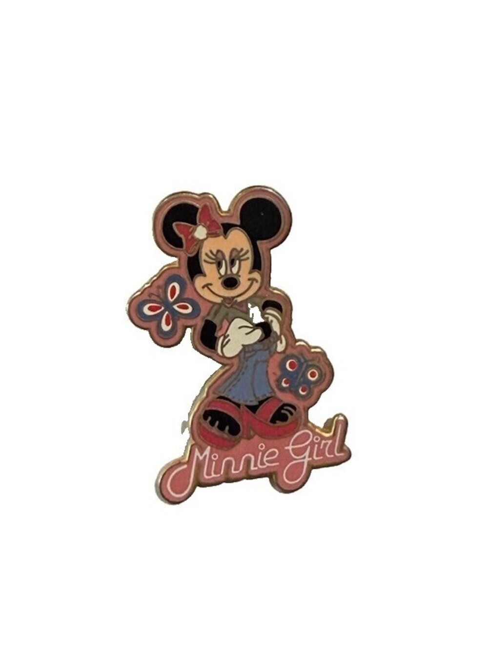 Vintage Disney Pin, 2003, Minnie Mouse, Minnie Girl, Butterfly